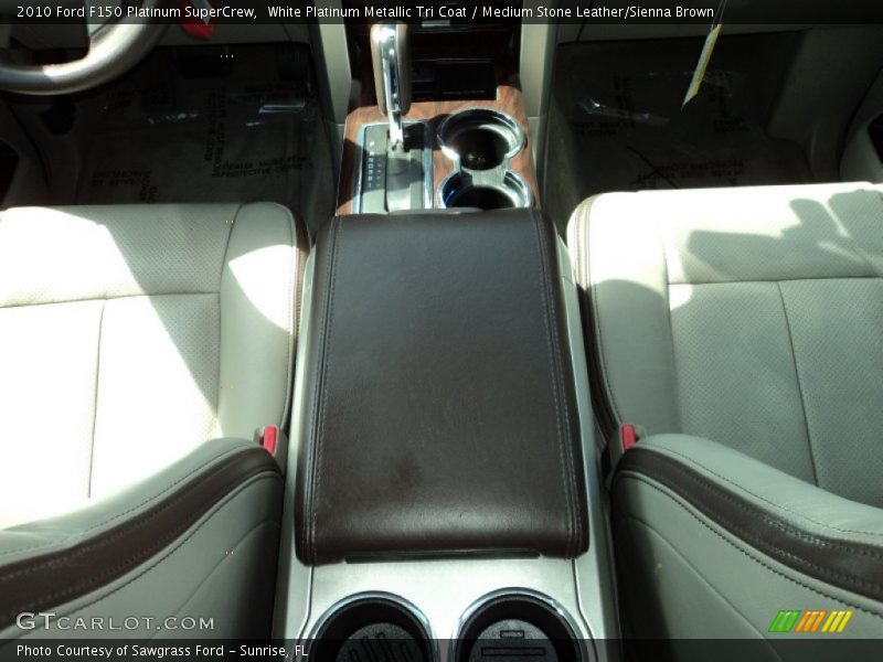 White Platinum Metallic Tri Coat / Medium Stone Leather/Sienna Brown 2010 Ford F150 Platinum SuperCrew