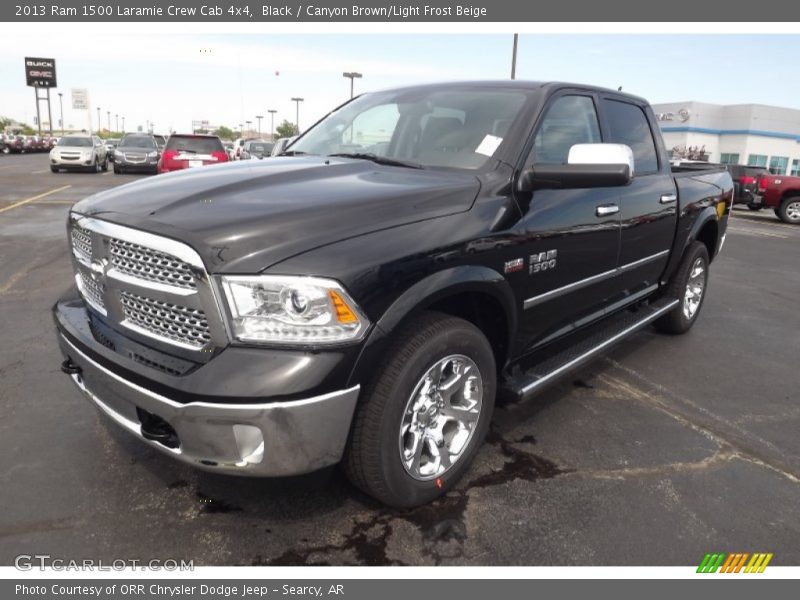 Black / Canyon Brown/Light Frost Beige 2013 Ram 1500 Laramie Crew Cab 4x4