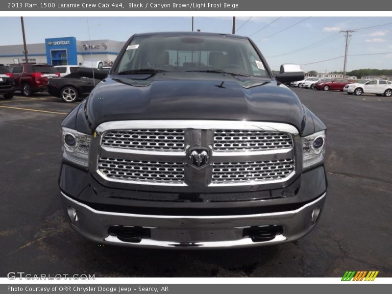 Black / Canyon Brown/Light Frost Beige 2013 Ram 1500 Laramie Crew Cab 4x4