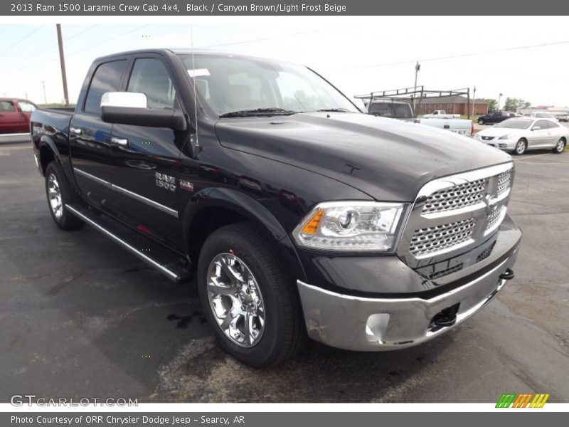 Black / Canyon Brown/Light Frost Beige 2013 Ram 1500 Laramie Crew Cab 4x4