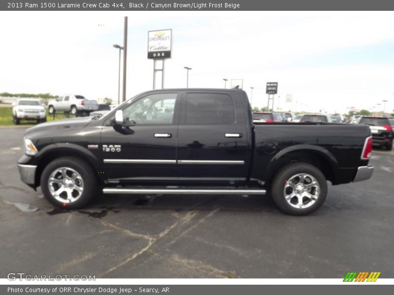 Black / Canyon Brown/Light Frost Beige 2013 Ram 1500 Laramie Crew Cab 4x4