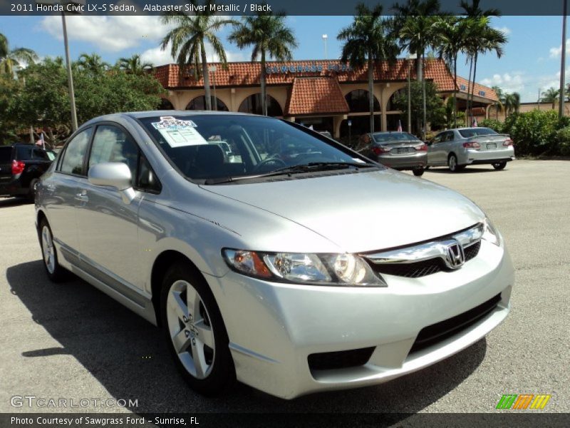 Alabaster Silver Metallic / Black 2011 Honda Civic LX-S Sedan