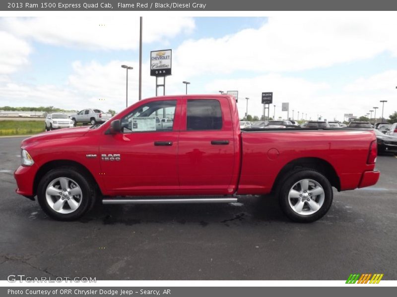 Flame Red / Black/Diesel Gray 2013 Ram 1500 Express Quad Cab