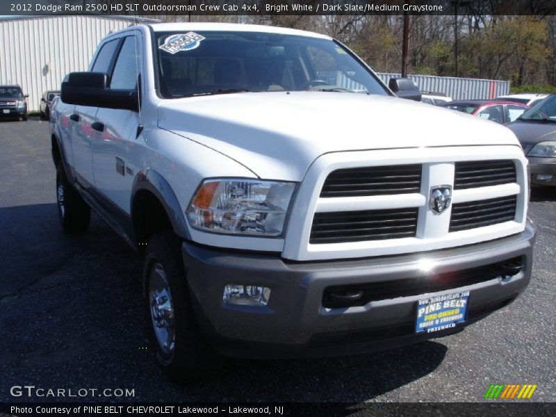 Bright White / Dark Slate/Medium Graystone 2012 Dodge Ram 2500 HD SLT Outdoorsman Crew Cab 4x4