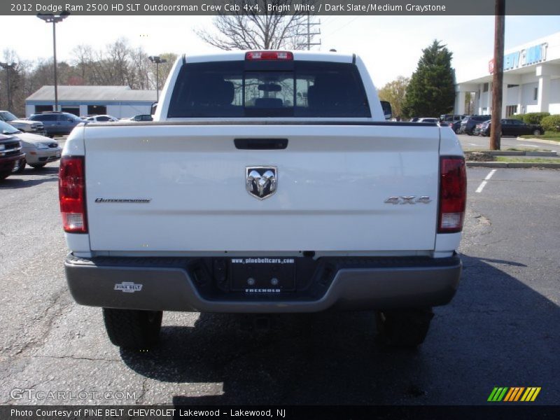 Bright White / Dark Slate/Medium Graystone 2012 Dodge Ram 2500 HD SLT Outdoorsman Crew Cab 4x4