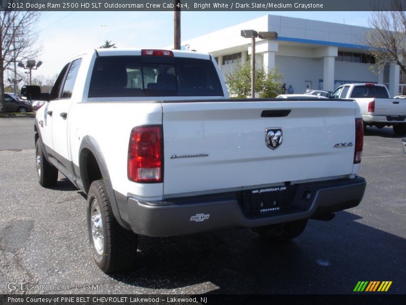 Bright White / Dark Slate/Medium Graystone 2012 Dodge Ram 2500 HD SLT Outdoorsman Crew Cab 4x4