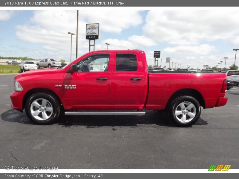 Flame Red / Black/Diesel Gray 2013 Ram 1500 Express Quad Cab