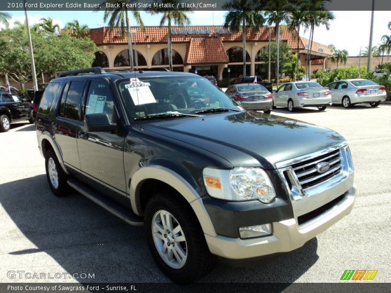 Black Pearl Slate Metallic / Black/Camel 2010 Ford Explorer Eddie Bauer
