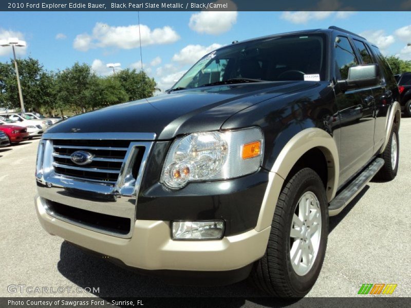 Black Pearl Slate Metallic / Black/Camel 2010 Ford Explorer Eddie Bauer