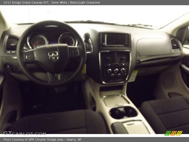 Stone White / Black/Light Graystone 2013 Dodge Grand Caravan SXT
