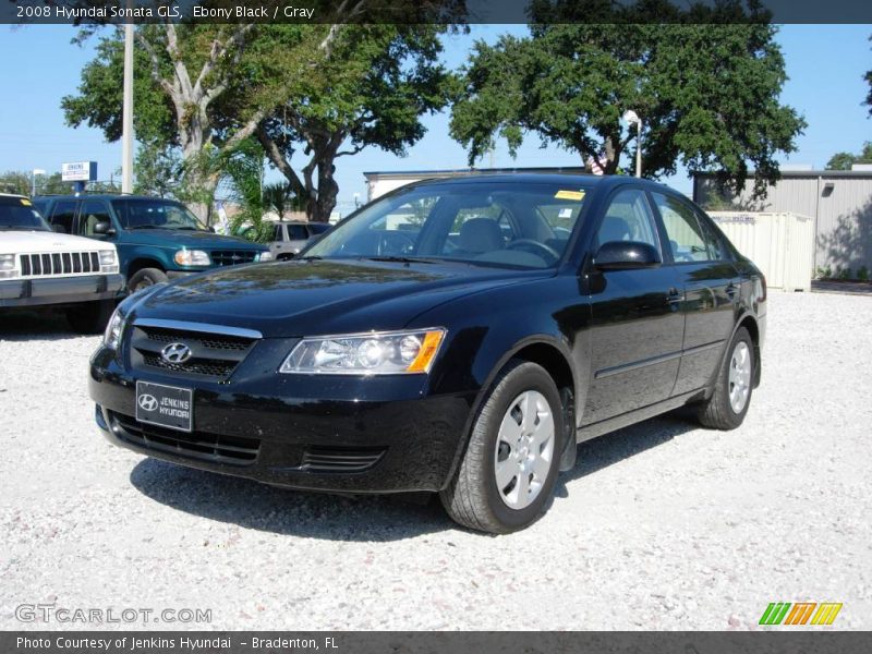 Ebony Black / Gray 2008 Hyundai Sonata GLS