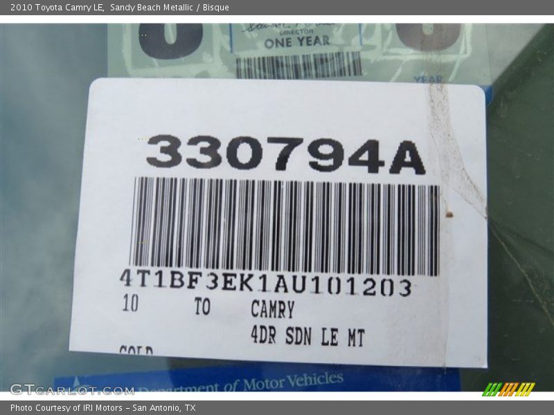 Sandy Beach Metallic / Bisque 2010 Toyota Camry LE