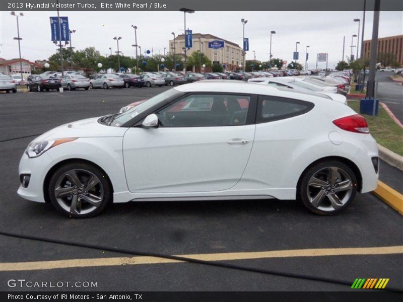 Elite White Pearl / Blue 2013 Hyundai Veloster Turbo