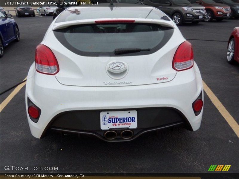 Elite White Pearl / Blue 2013 Hyundai Veloster Turbo