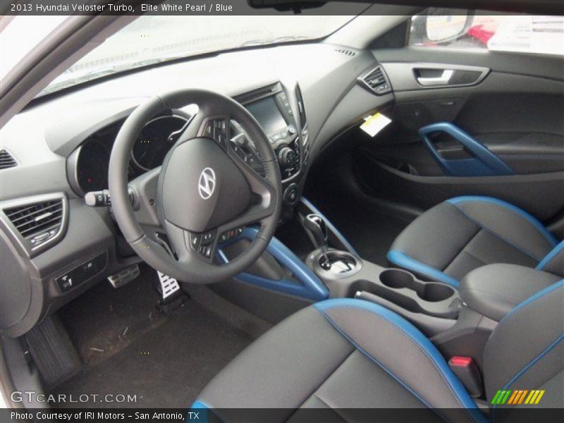 Elite White Pearl / Blue 2013 Hyundai Veloster Turbo