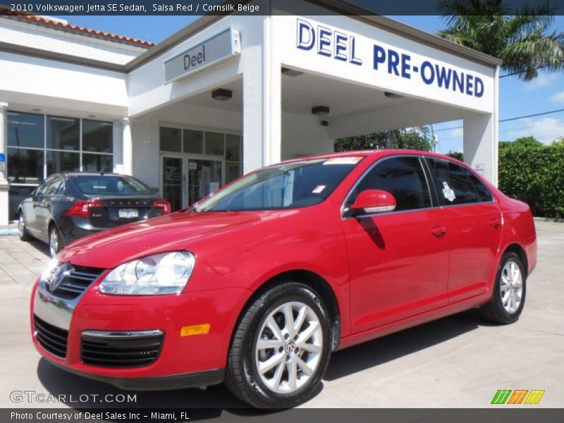 Salsa Red / Cornsilk Beige 2010 Volkswagen Jetta SE Sedan