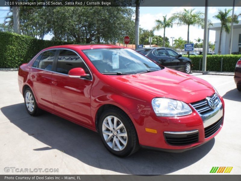 Salsa Red / Cornsilk Beige 2010 Volkswagen Jetta SE Sedan