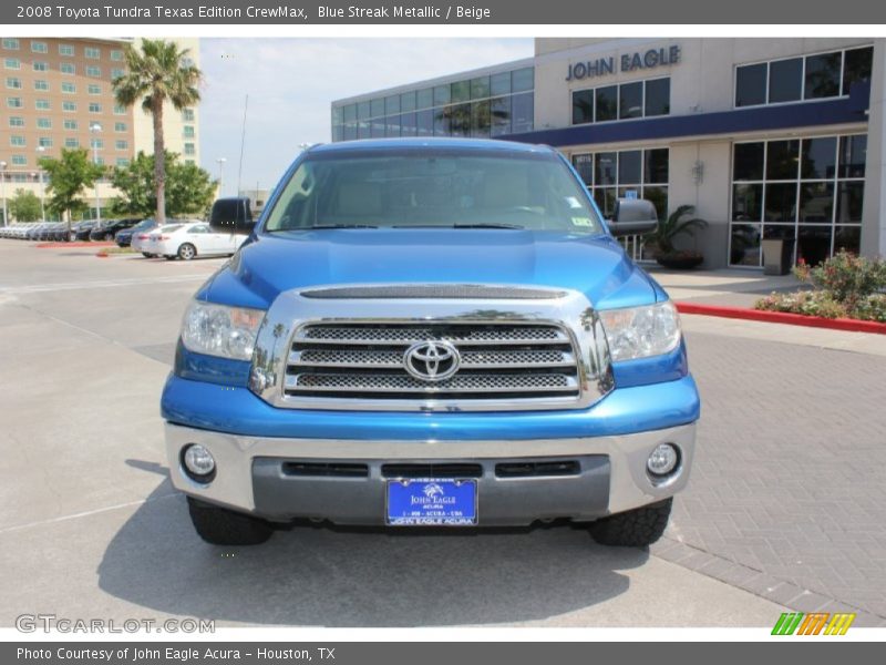 Blue Streak Metallic / Beige 2008 Toyota Tundra Texas Edition CrewMax