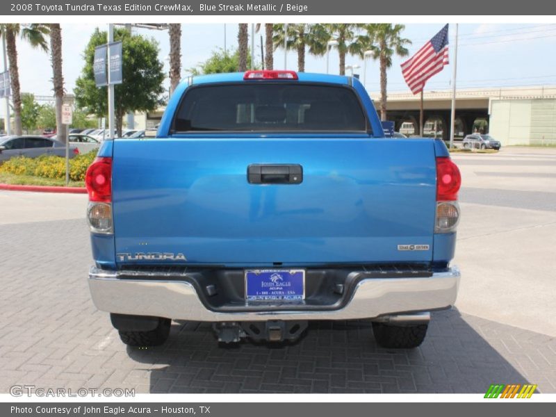 Blue Streak Metallic / Beige 2008 Toyota Tundra Texas Edition CrewMax