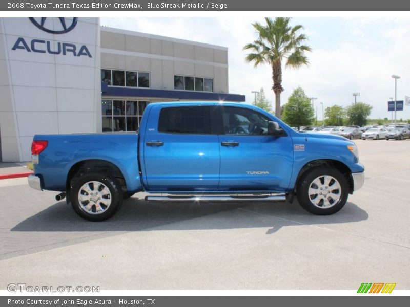 Blue Streak Metallic / Beige 2008 Toyota Tundra Texas Edition CrewMax