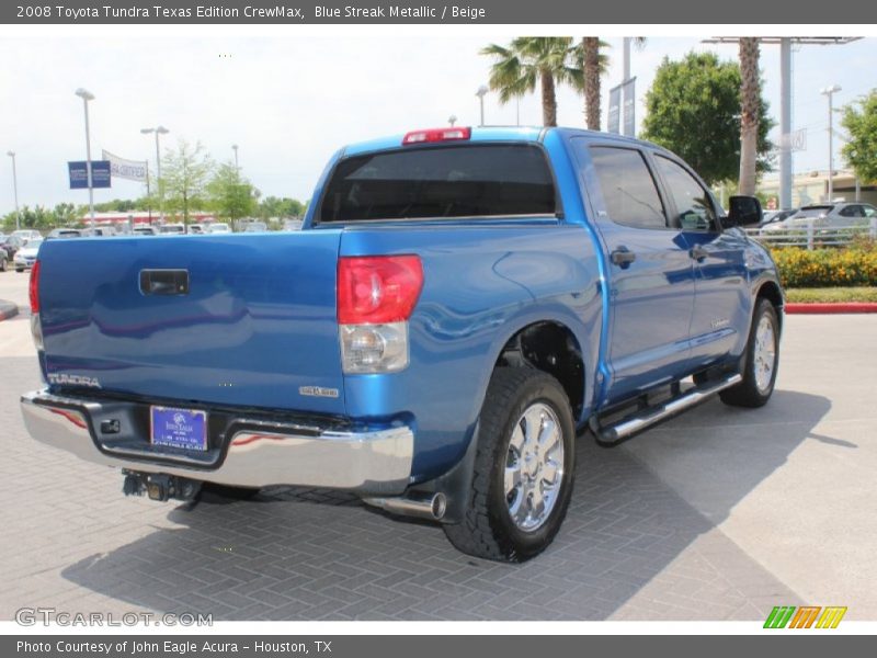 Blue Streak Metallic / Beige 2008 Toyota Tundra Texas Edition CrewMax