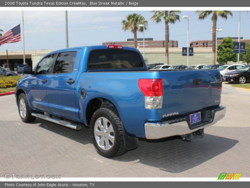 Blue Streak Metallic / Beige 2008 Toyota Tundra Texas Edition CrewMax