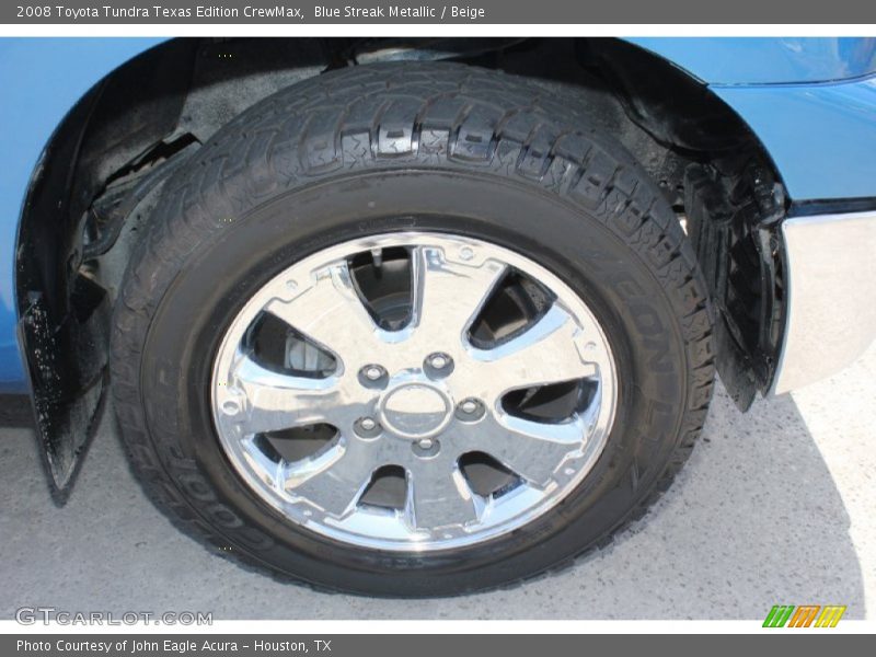 Blue Streak Metallic / Beige 2008 Toyota Tundra Texas Edition CrewMax