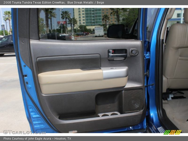 Blue Streak Metallic / Beige 2008 Toyota Tundra Texas Edition CrewMax