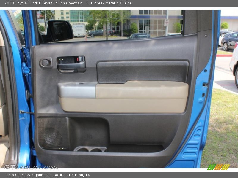 Blue Streak Metallic / Beige 2008 Toyota Tundra Texas Edition CrewMax