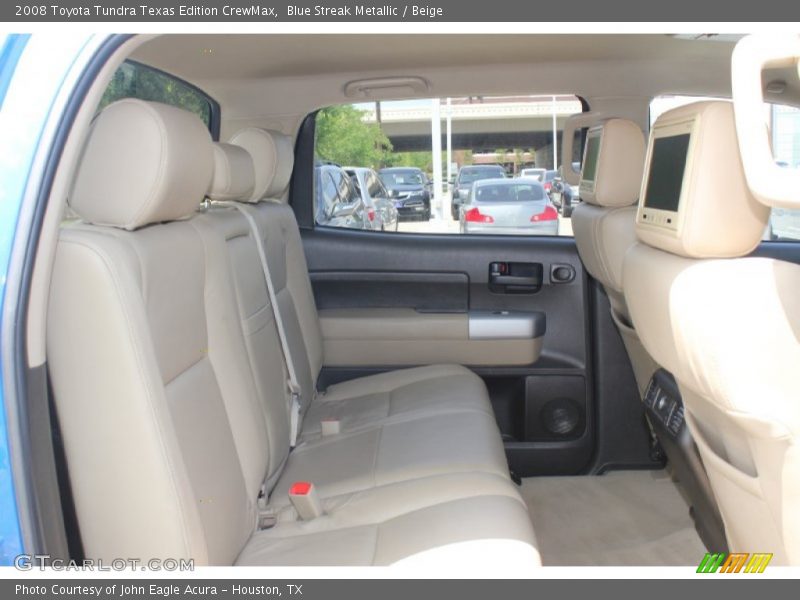 Blue Streak Metallic / Beige 2008 Toyota Tundra Texas Edition CrewMax