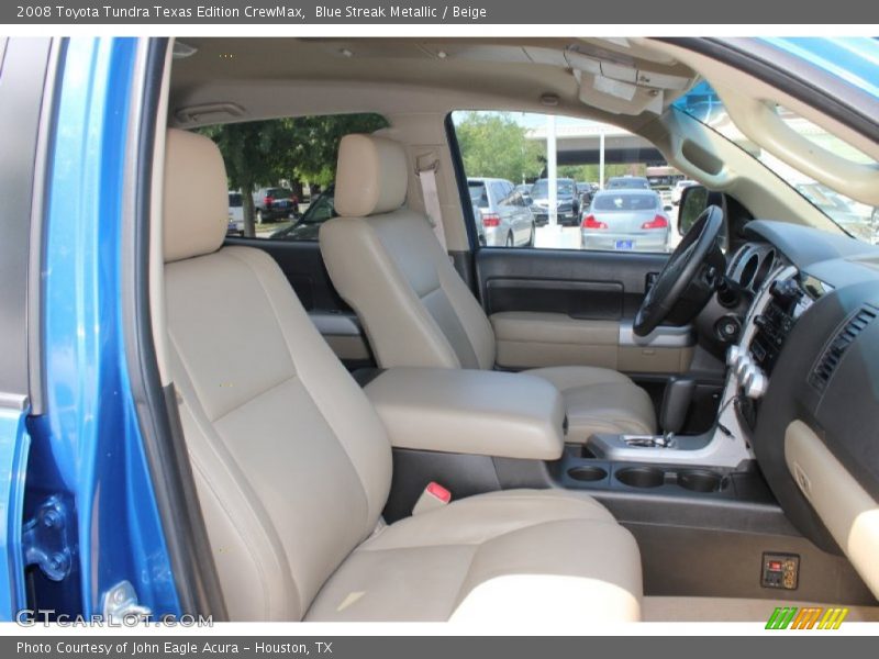 Blue Streak Metallic / Beige 2008 Toyota Tundra Texas Edition CrewMax