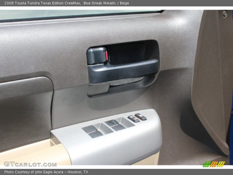 Blue Streak Metallic / Beige 2008 Toyota Tundra Texas Edition CrewMax