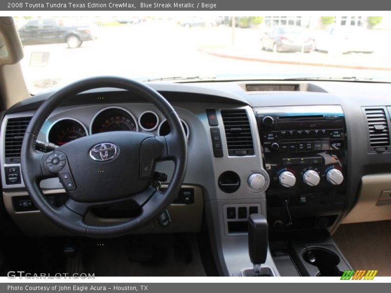 Blue Streak Metallic / Beige 2008 Toyota Tundra Texas Edition CrewMax