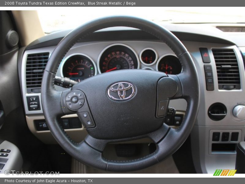 Blue Streak Metallic / Beige 2008 Toyota Tundra Texas Edition CrewMax