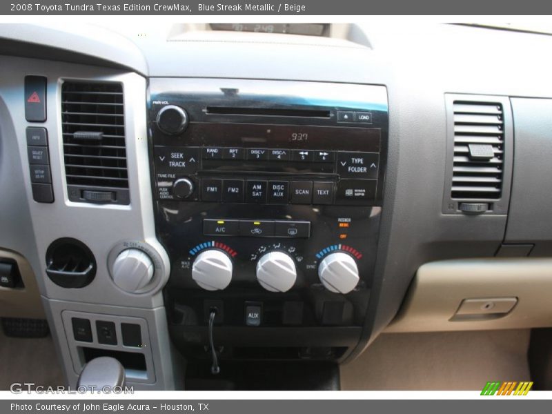 Blue Streak Metallic / Beige 2008 Toyota Tundra Texas Edition CrewMax