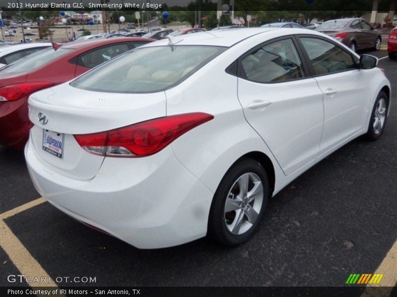 Shimmering White / Beige 2013 Hyundai Elantra GLS