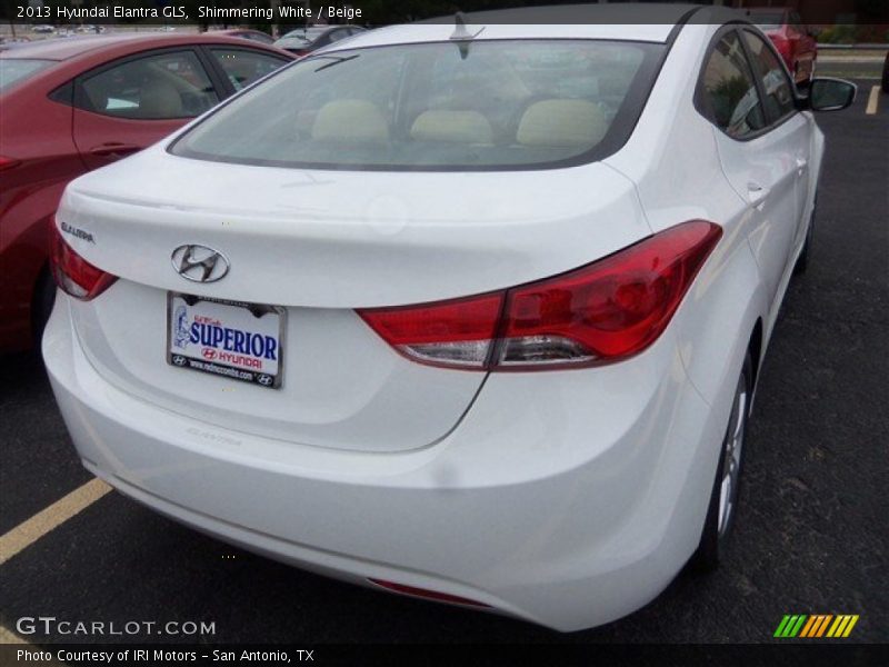 Shimmering White / Beige 2013 Hyundai Elantra GLS