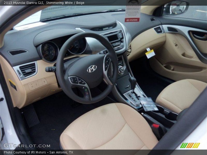 Shimmering White / Beige 2013 Hyundai Elantra GLS