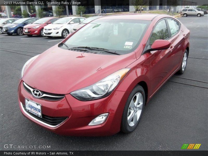 Sparkling Ruby / Beige 2013 Hyundai Elantra GLS