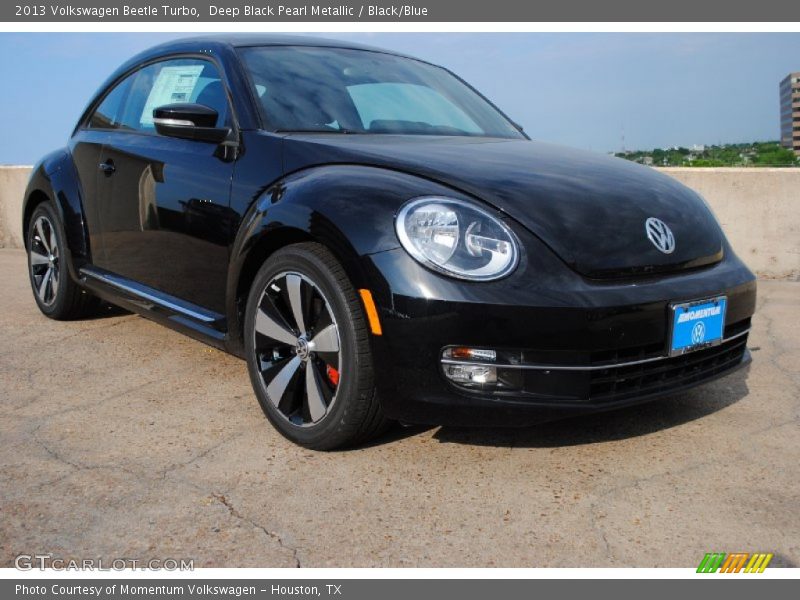 Deep Black Pearl Metallic / Black/Blue 2013 Volkswagen Beetle Turbo