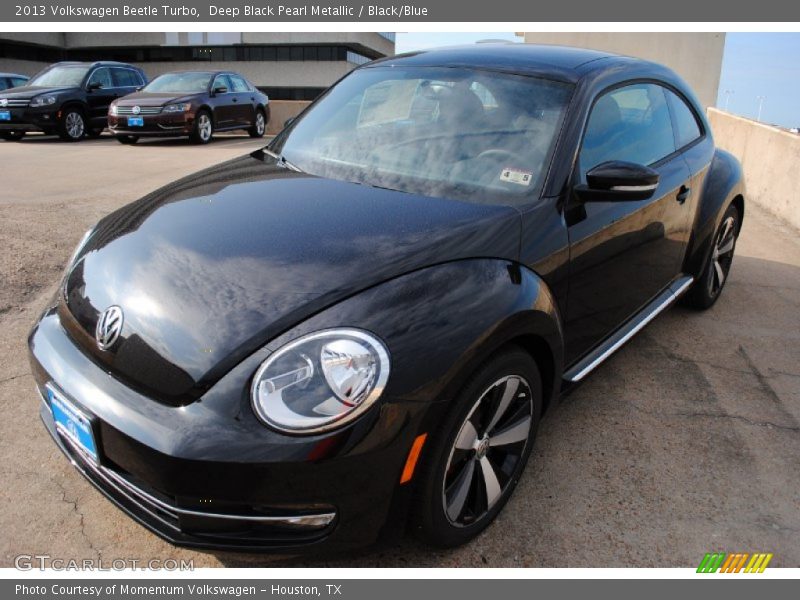 Deep Black Pearl Metallic / Black/Blue 2013 Volkswagen Beetle Turbo