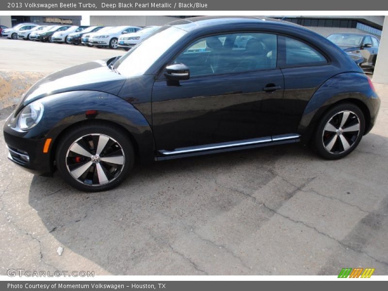 Deep Black Pearl Metallic / Black/Blue 2013 Volkswagen Beetle Turbo