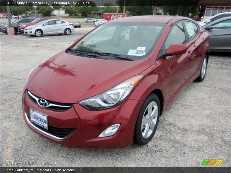 Sparkling Ruby / Beige 2013 Hyundai Elantra GLS