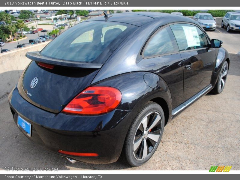 Deep Black Pearl Metallic / Black/Blue 2013 Volkswagen Beetle Turbo