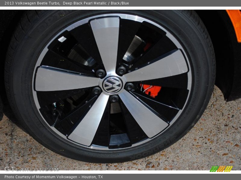 Deep Black Pearl Metallic / Black/Blue 2013 Volkswagen Beetle Turbo