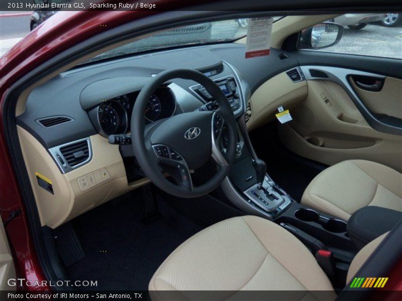 Sparkling Ruby / Beige 2013 Hyundai Elantra GLS