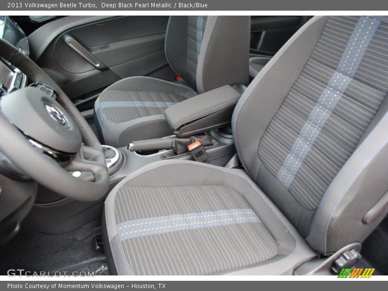 Deep Black Pearl Metallic / Black/Blue 2013 Volkswagen Beetle Turbo