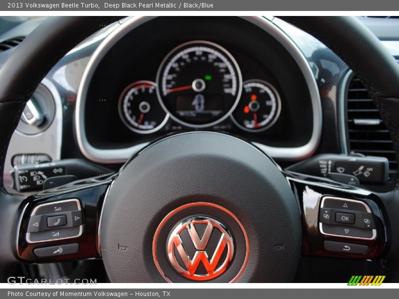 Deep Black Pearl Metallic / Black/Blue 2013 Volkswagen Beetle Turbo
