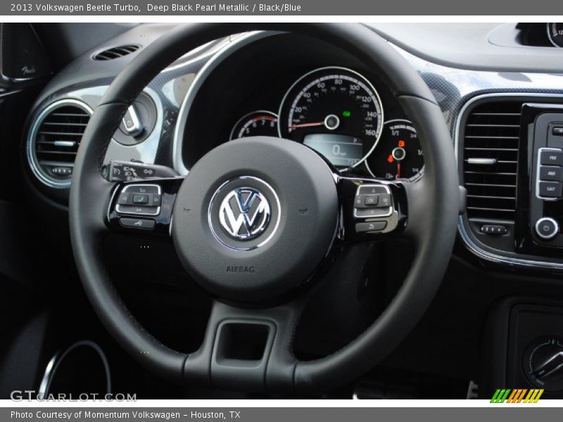 Deep Black Pearl Metallic / Black/Blue 2013 Volkswagen Beetle Turbo