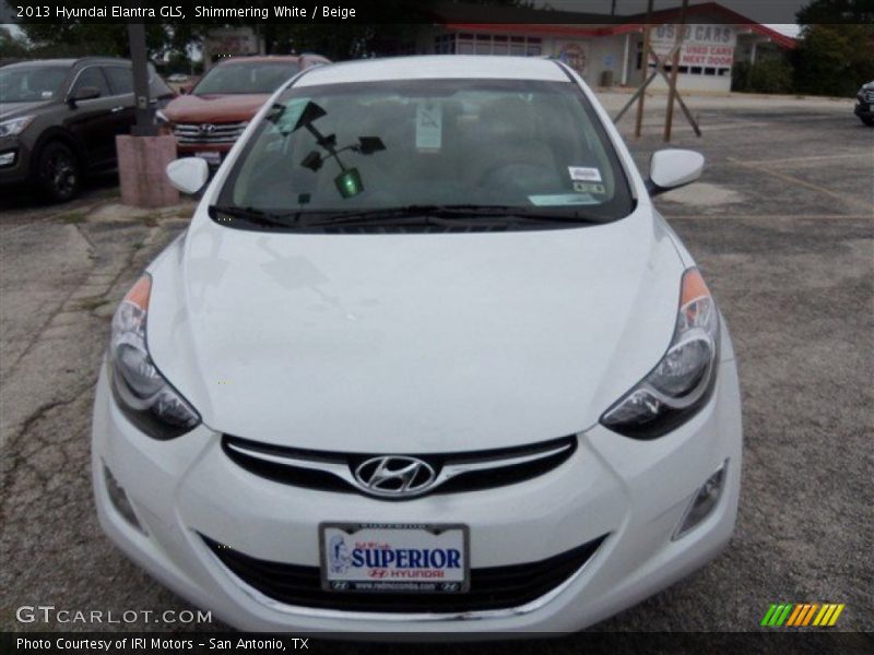 Shimmering White / Beige 2013 Hyundai Elantra GLS